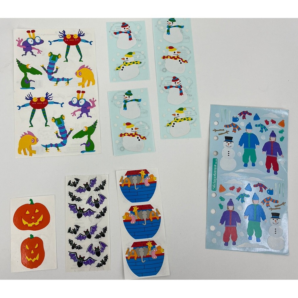 Mrs. Grossman's Sandylion Stickopotamus Stickers Lot Halloween Snowmen Bugs